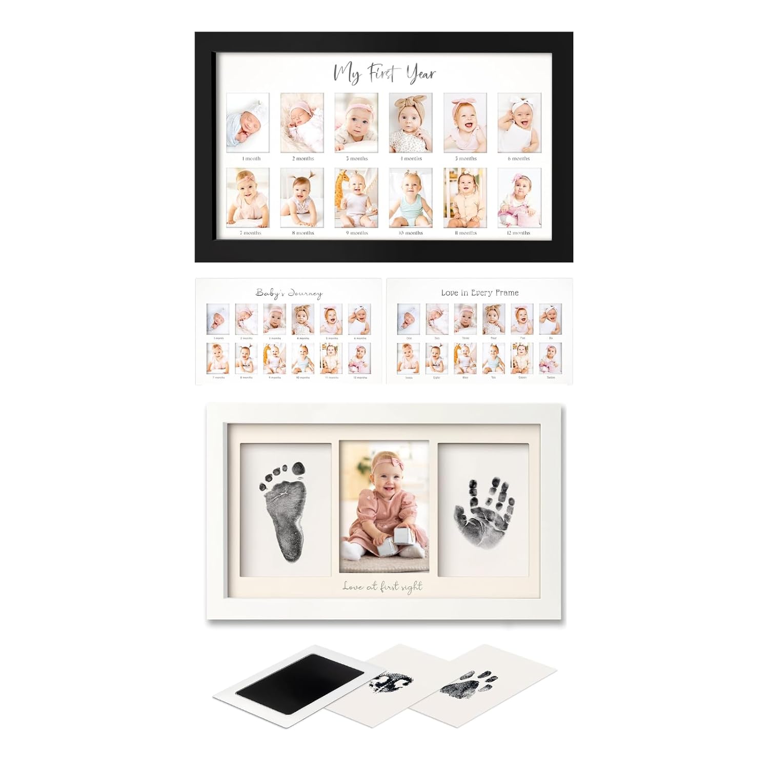 KeaBabies 12-Month Baby Photo Frame for Newborn