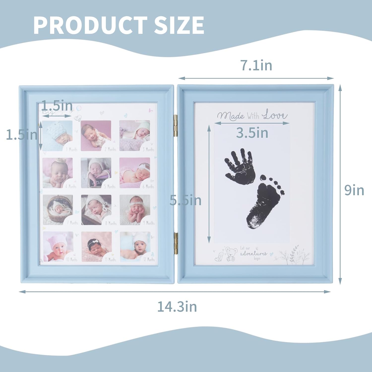 RECUTMS Baby Keepsake Frame Kit with Ink Pad and Pen
