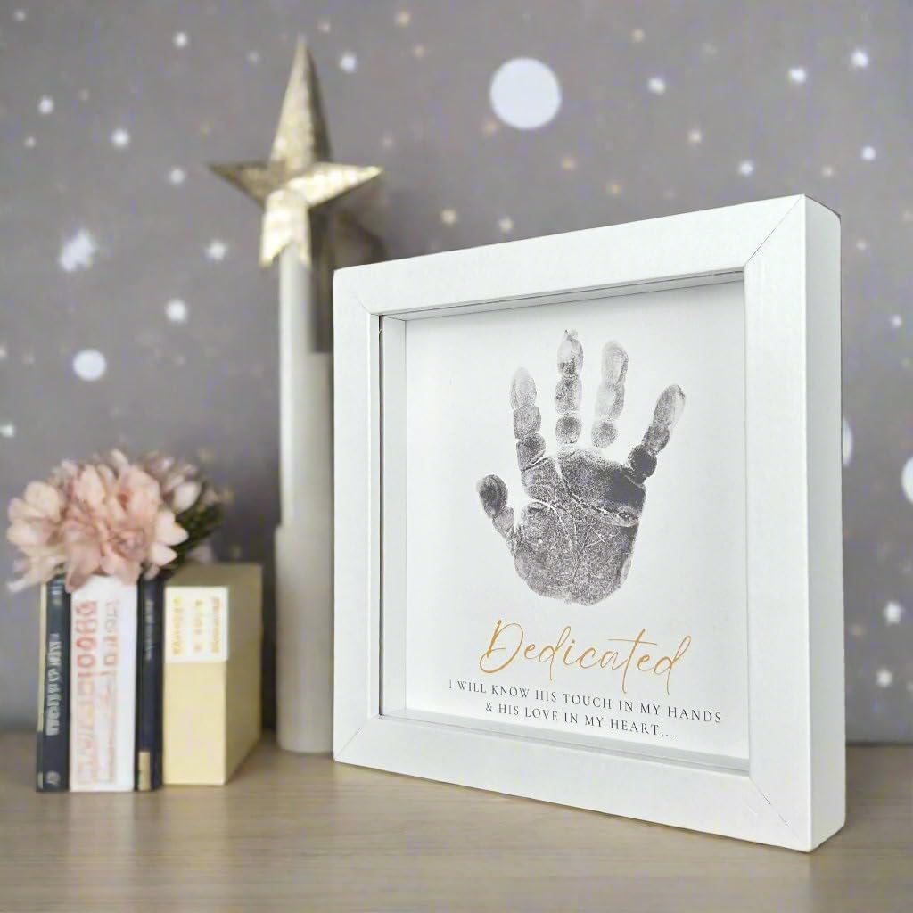 White Shadowbox Frame 6x6 for Baby Dedication Keepsakes 1