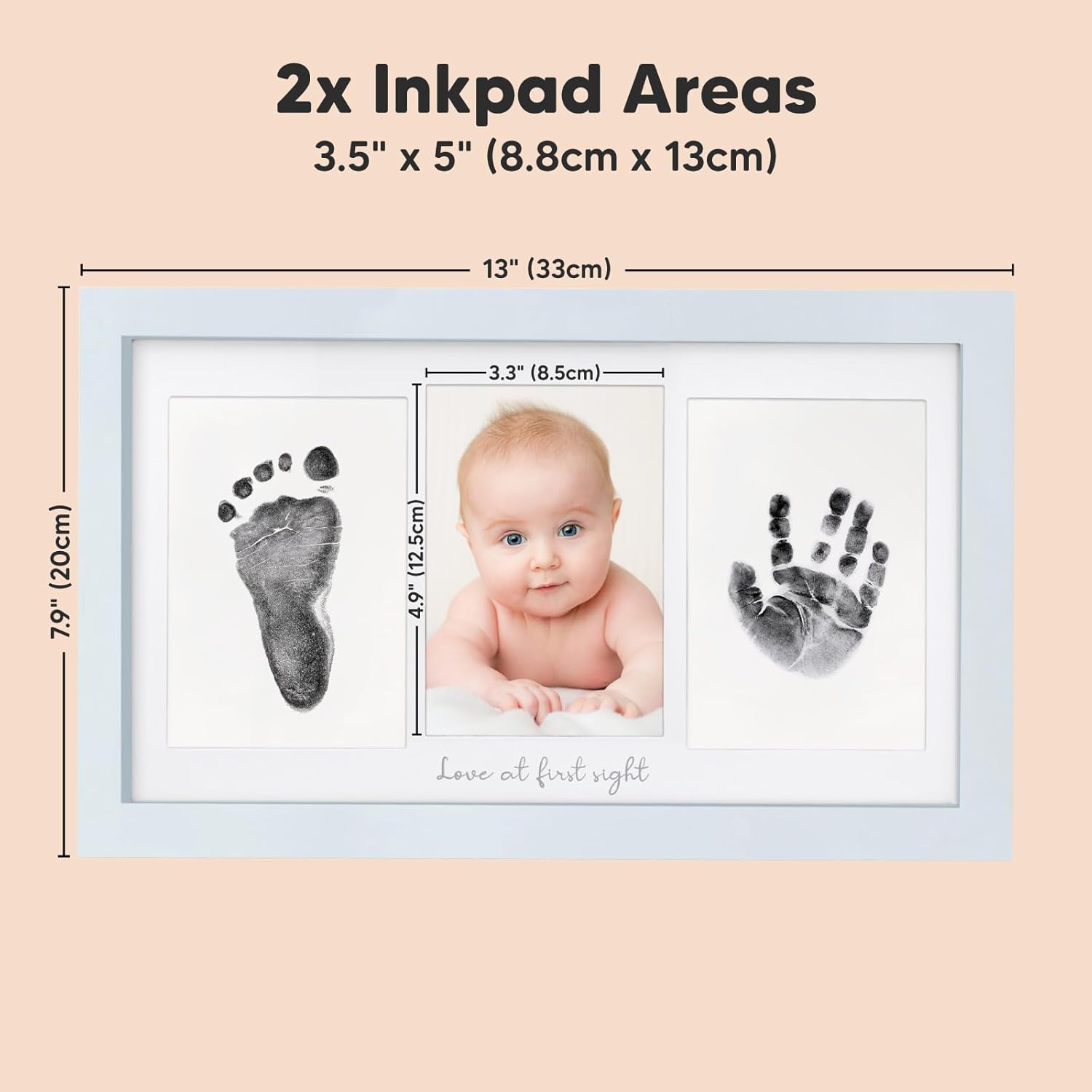 KeaBabies Inkless Hand Footprint Kit with Frame