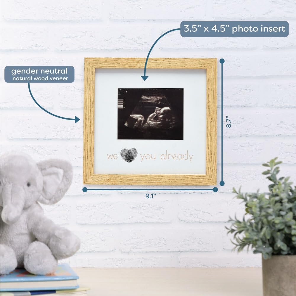 Reece Studio Thumbprint Sonogram Frame Gender Neutral Baby Keepsake