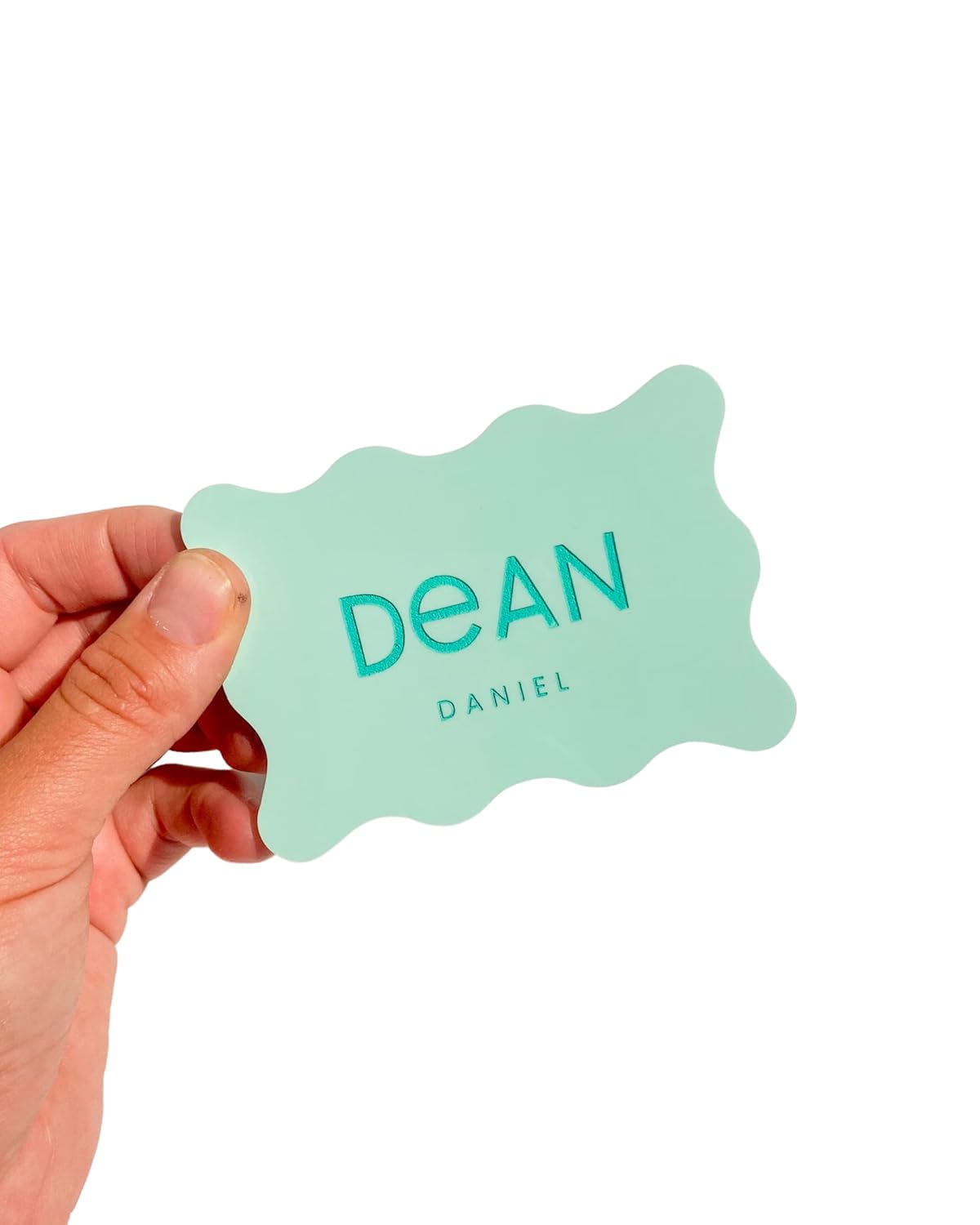 Modern Baby Name Sign Wavy Circle Green