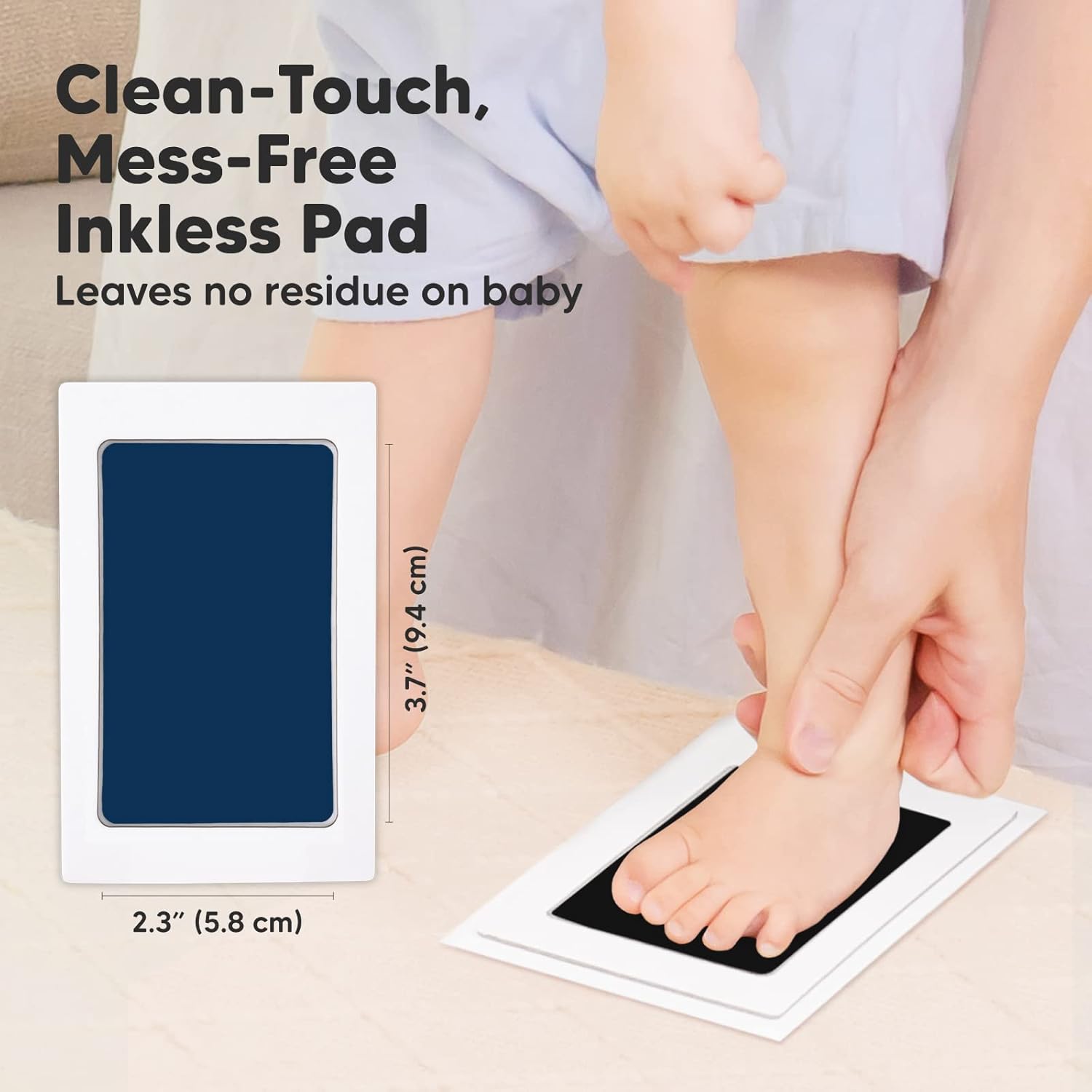 KeaBabies 4-Pack Inkless Hand and Footprint Kit with Frame