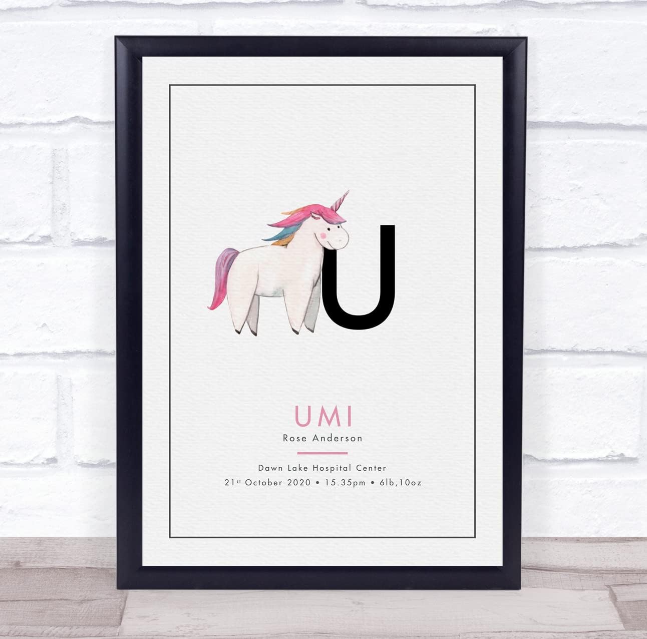 The Card Zoo New Baby Unicorn Keepsake Gift Print