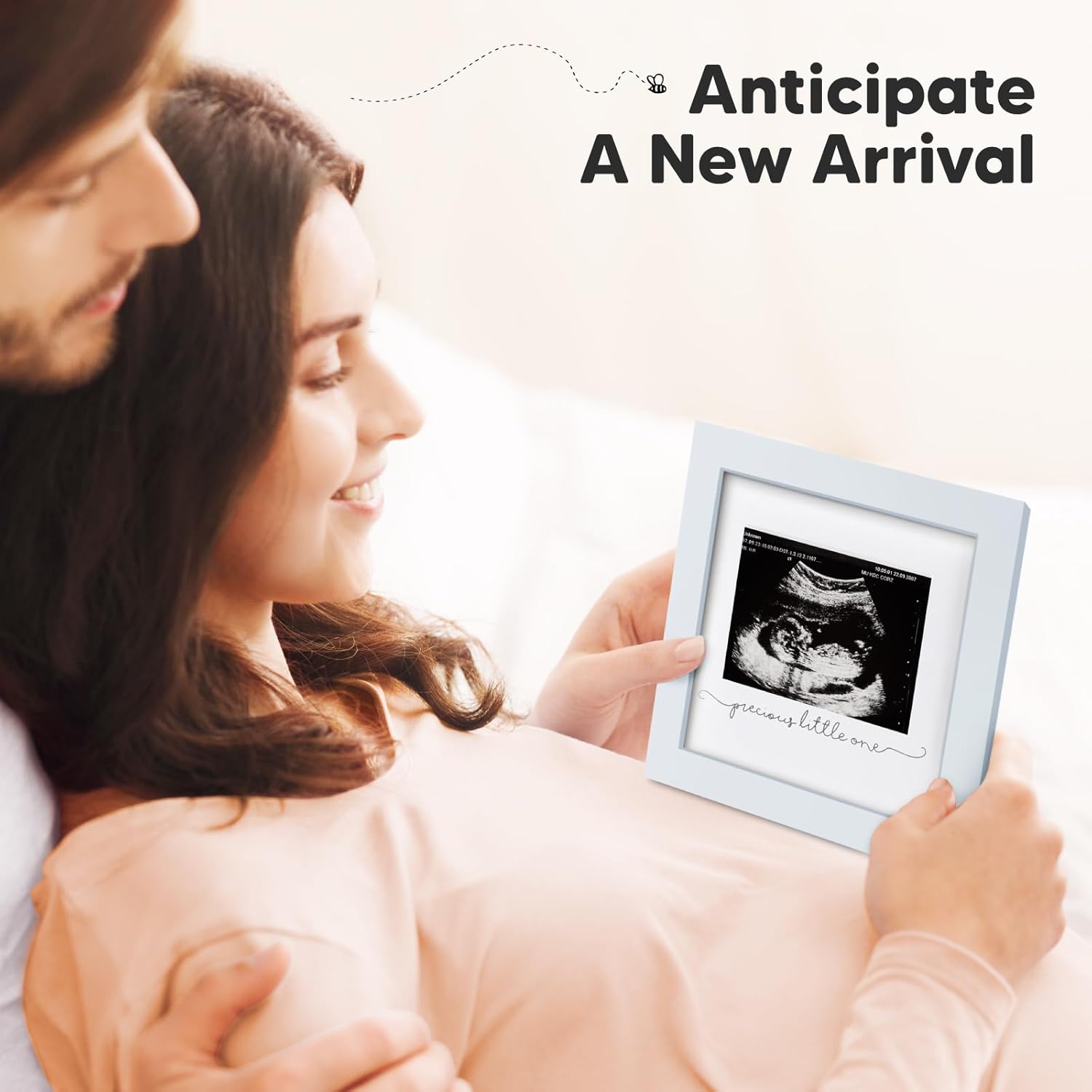 KeaBabies Baby Sonogram Picture Frame - Mist Blue 1
