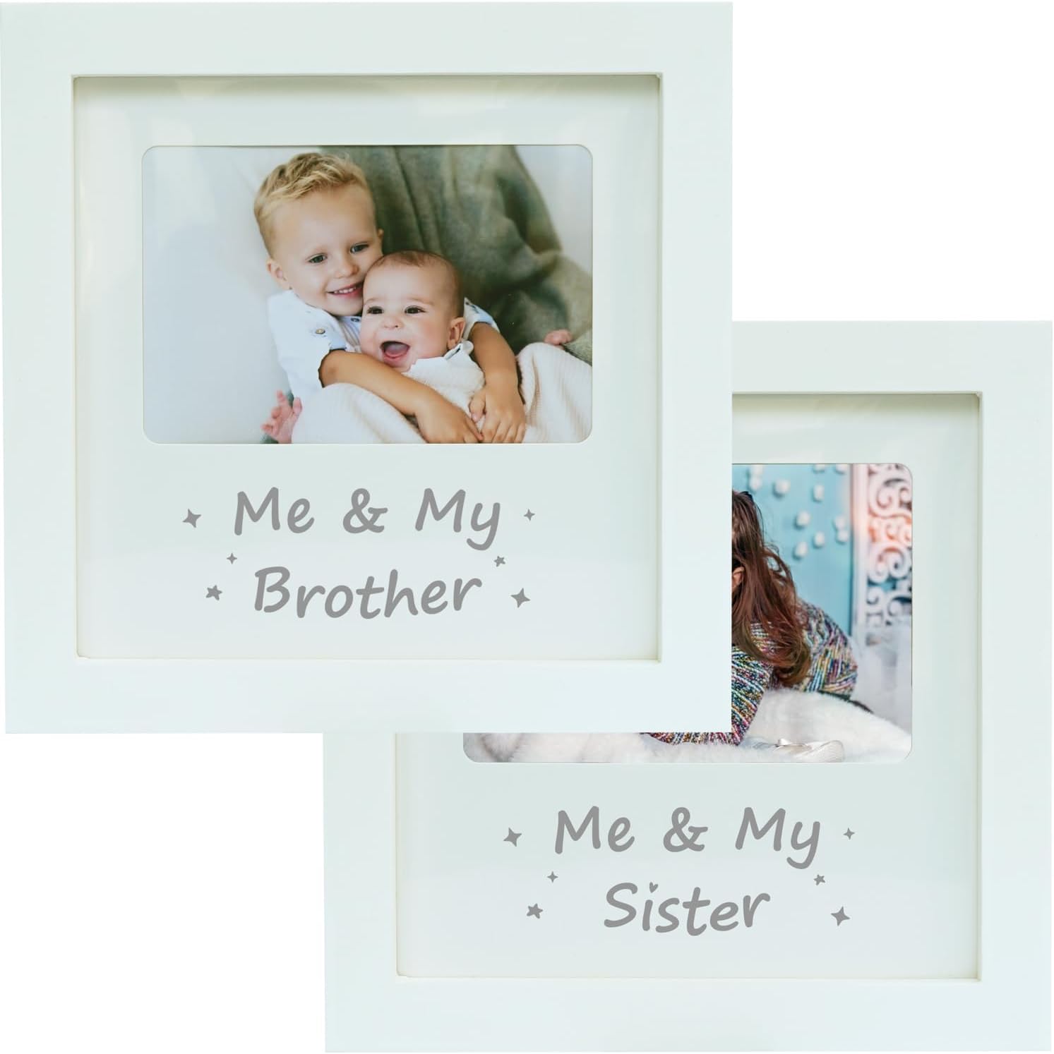 Sibling Keepsake Frame Set of 2 Baby Nursery Decor