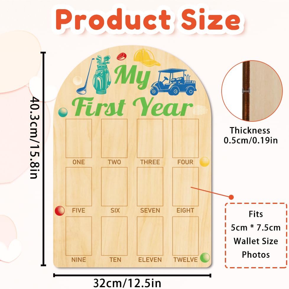 ORIGACH Baby Growth Photo Display Wooden Board 12 Months