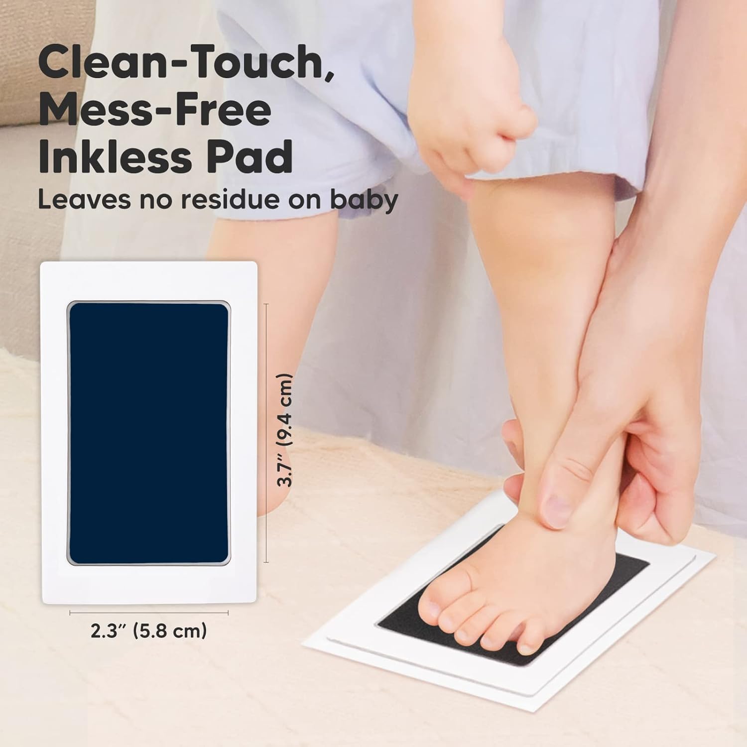 KeaBabies 4-Pack Inkless Hand Footprint Kit - Modern Sonogram Frame with Gift Box