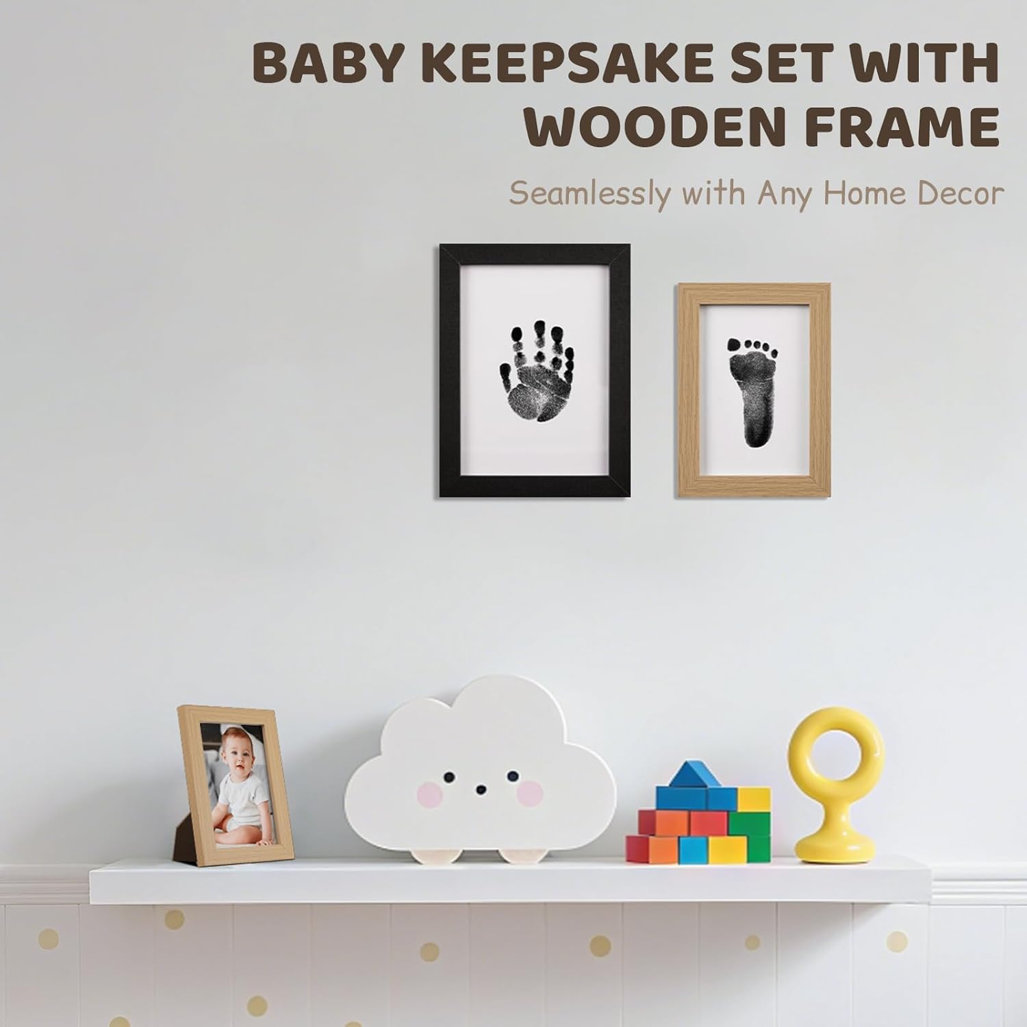 Tubuui Baby Inkless Hand Footprint Kit with Frame