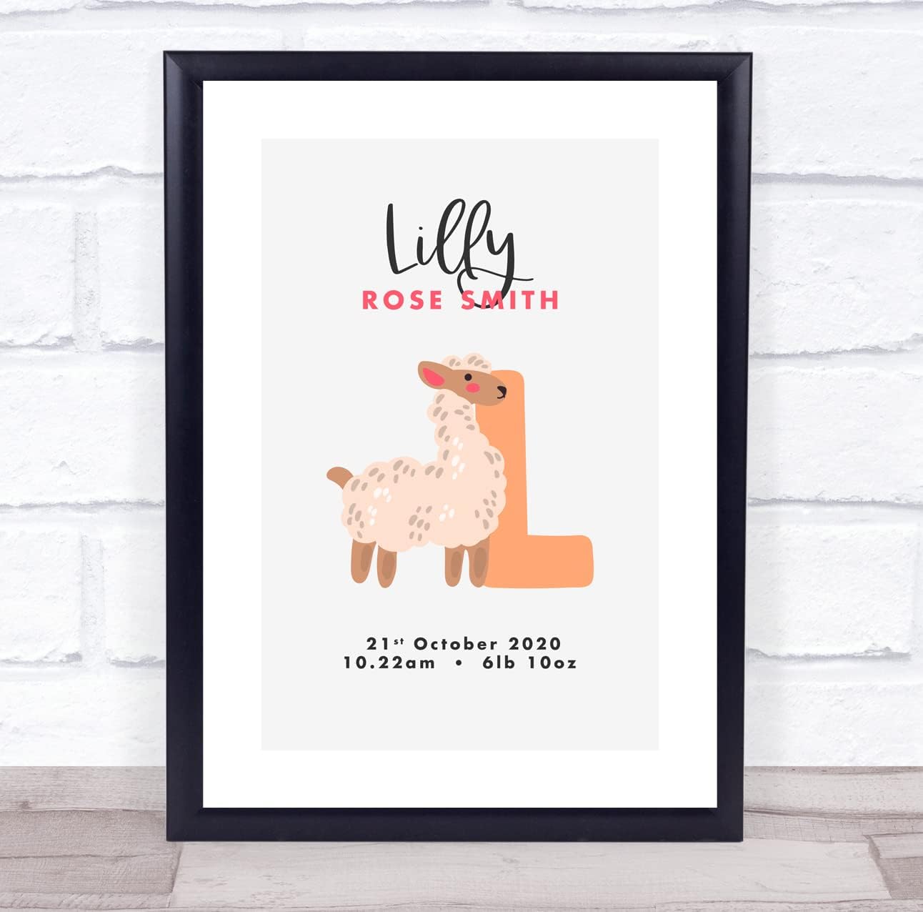 New Baby Birth Details Christening Llama Keepsake Box