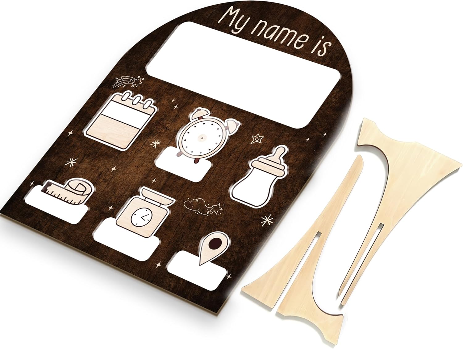 Mondily Baby Welcome Sign with Birth Stats
