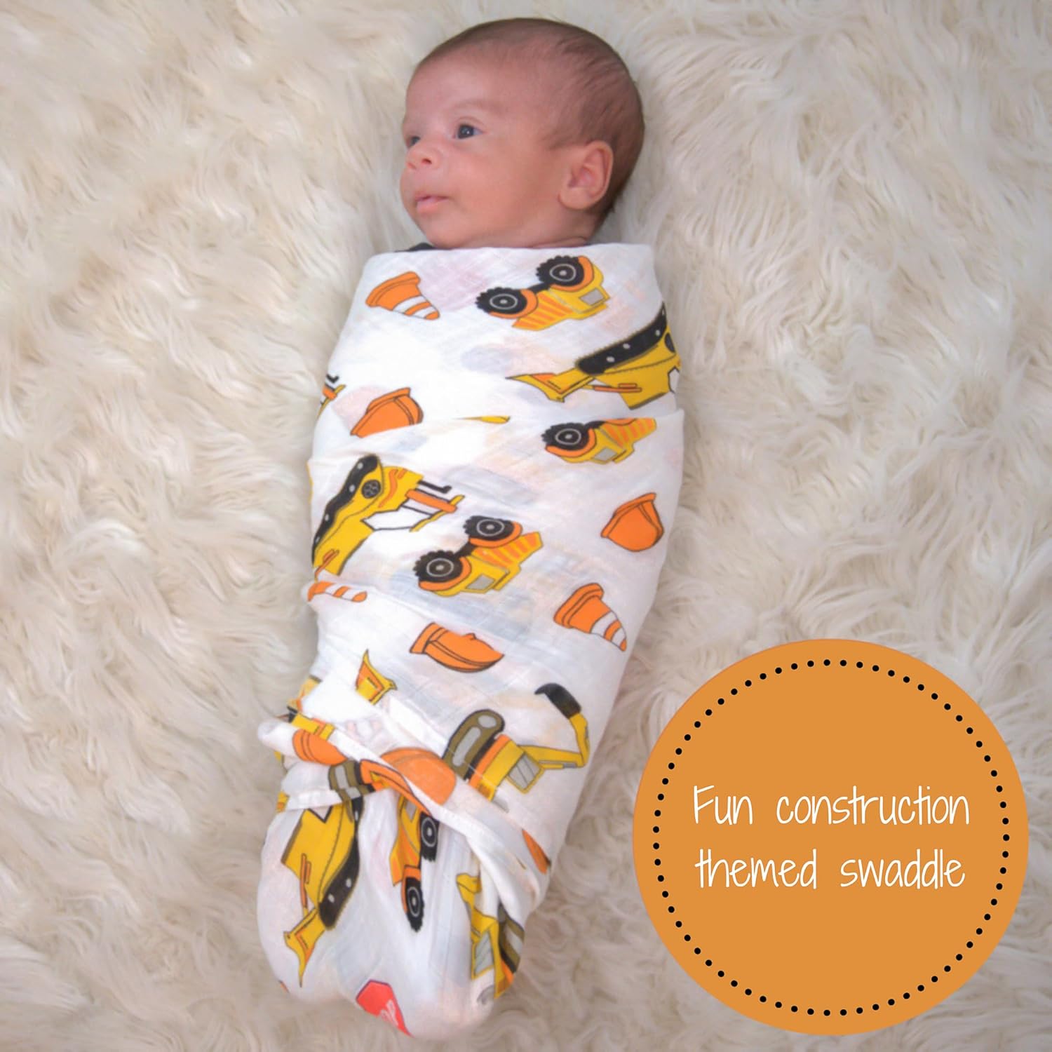 LollyBanks Construction Themed Swaddle Blanket
