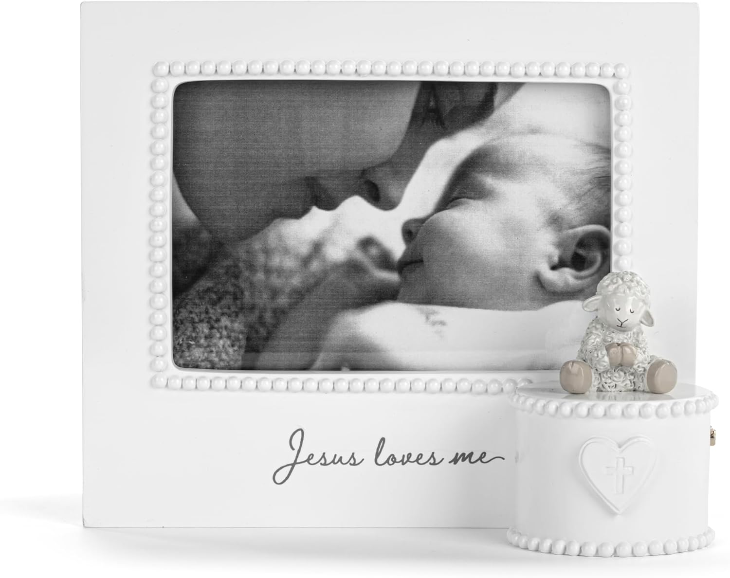 DEMDACO Musical Baby Keepsake Frame with Lamb Figurine