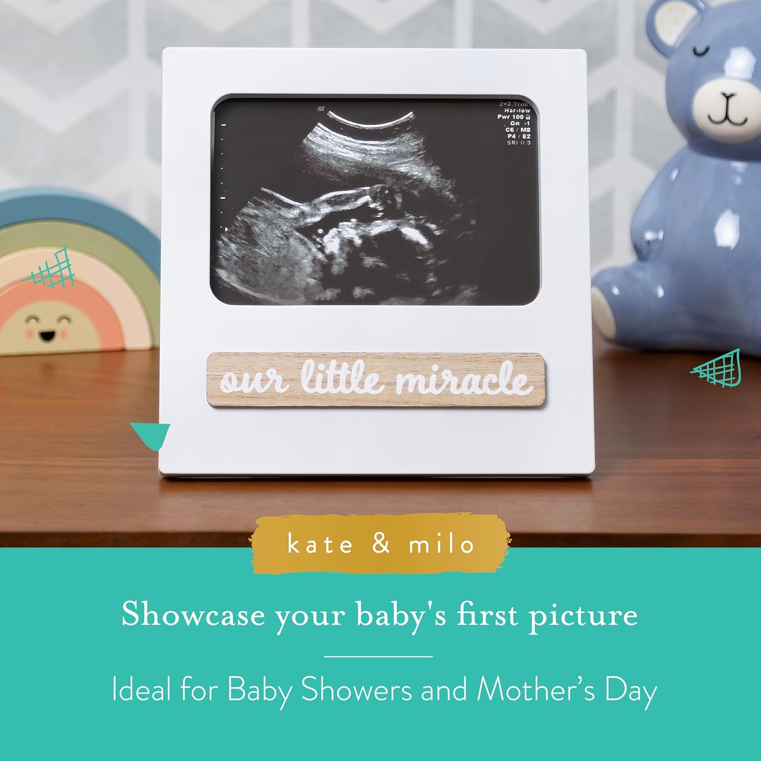 Kate Milo Baby Sonogram 3D Photo Frame White