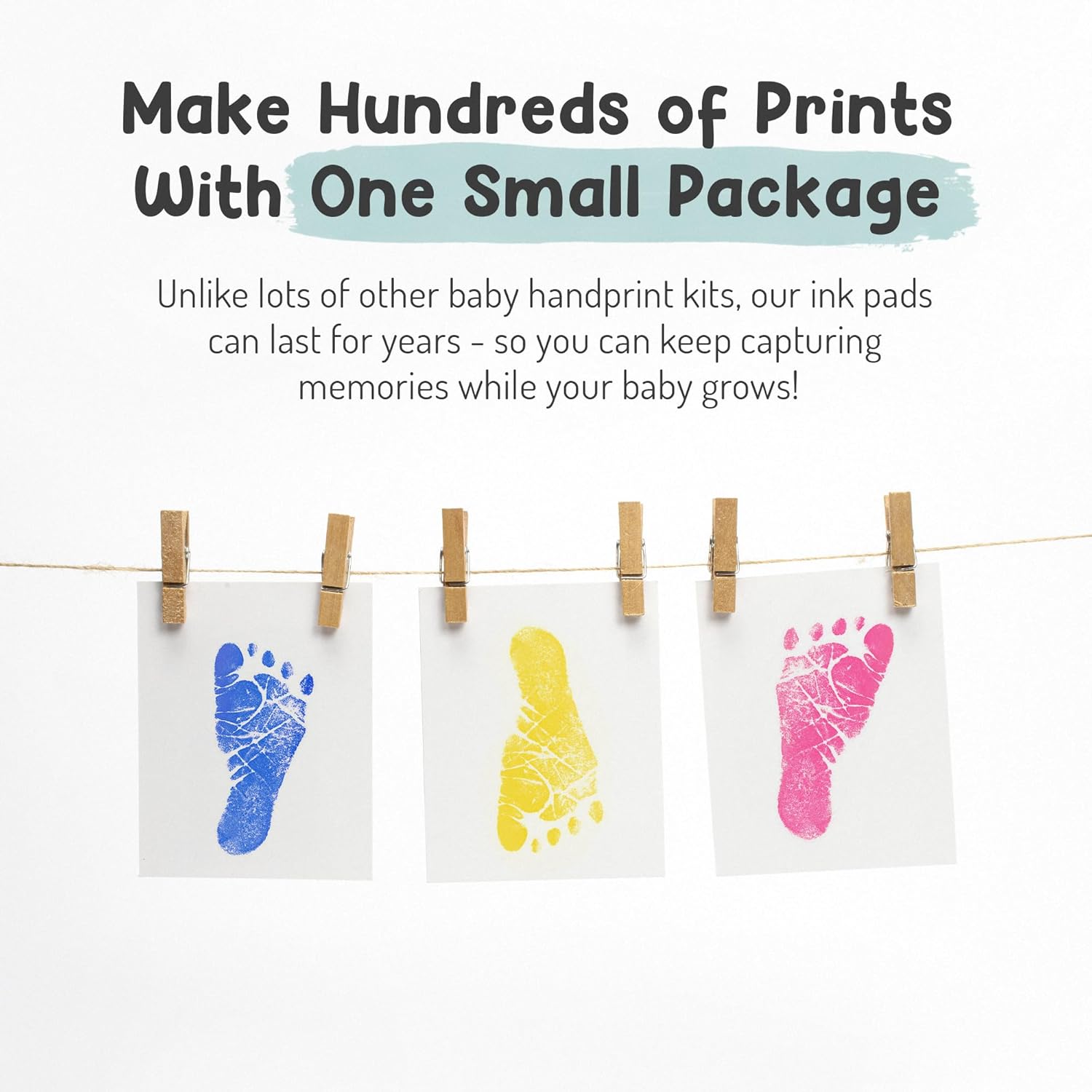 Baby Hand and Footprint Kit by Forever Fun Times Safe Ink Pad with 5 Colors