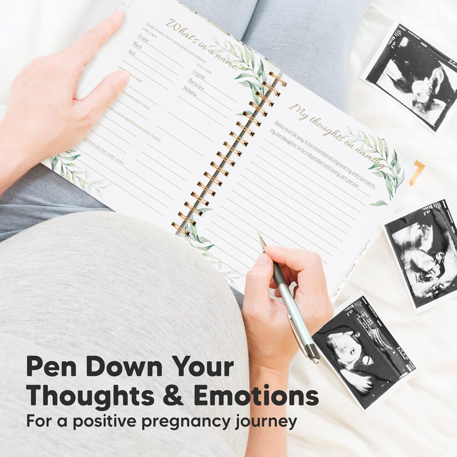 KeaBabies Inkless Hand Footprint Kit with Pregnancy Journal