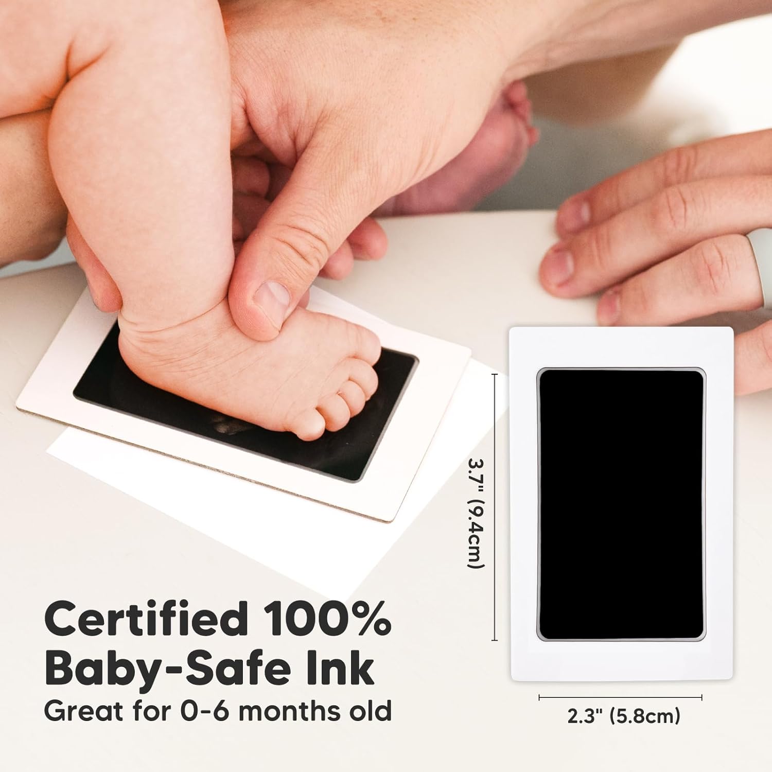 KeaBabies Inkless Hand Footprint Kit - 4-Pack Keepsake Frame for Newborns