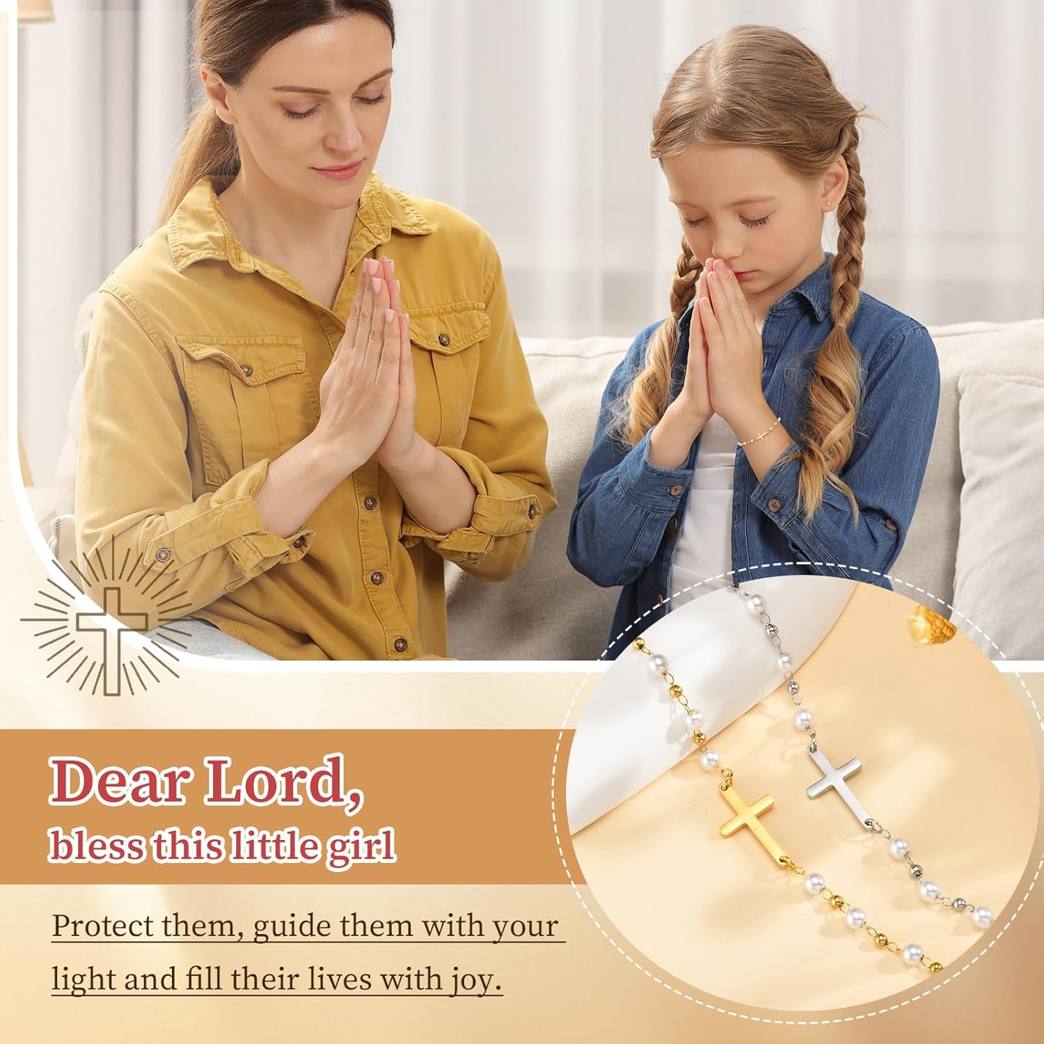MEALGUET Baby Baptism Cross Bracelet Gift