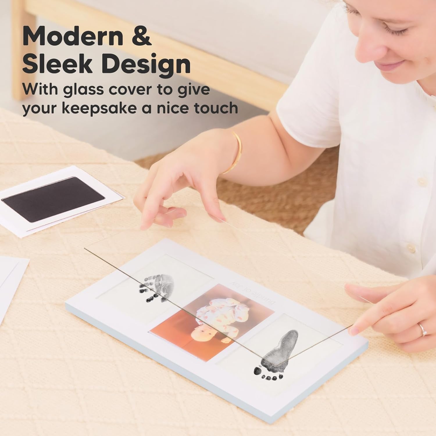 KeaBabies Inkless Hand Footprint Kit with Frame