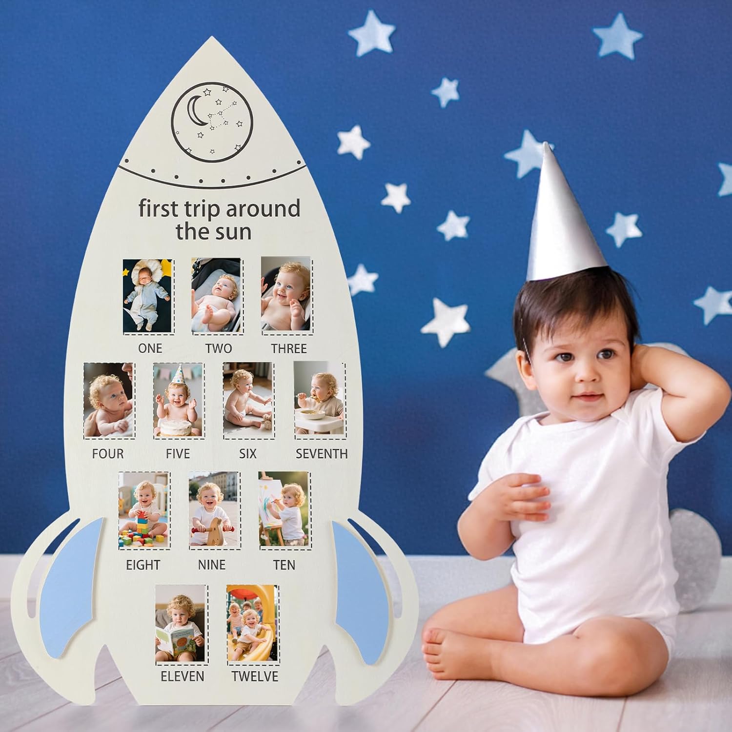 First Trip Around the Sun Rocket Photo Frame Keepsake