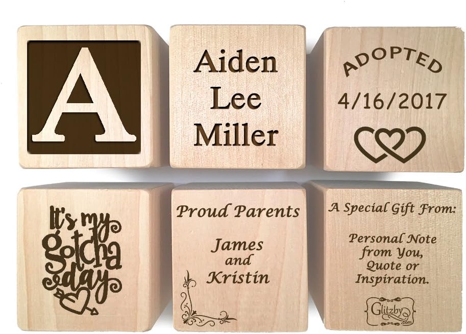 Glitzby Adoption Wooden Block Keepsake Gift