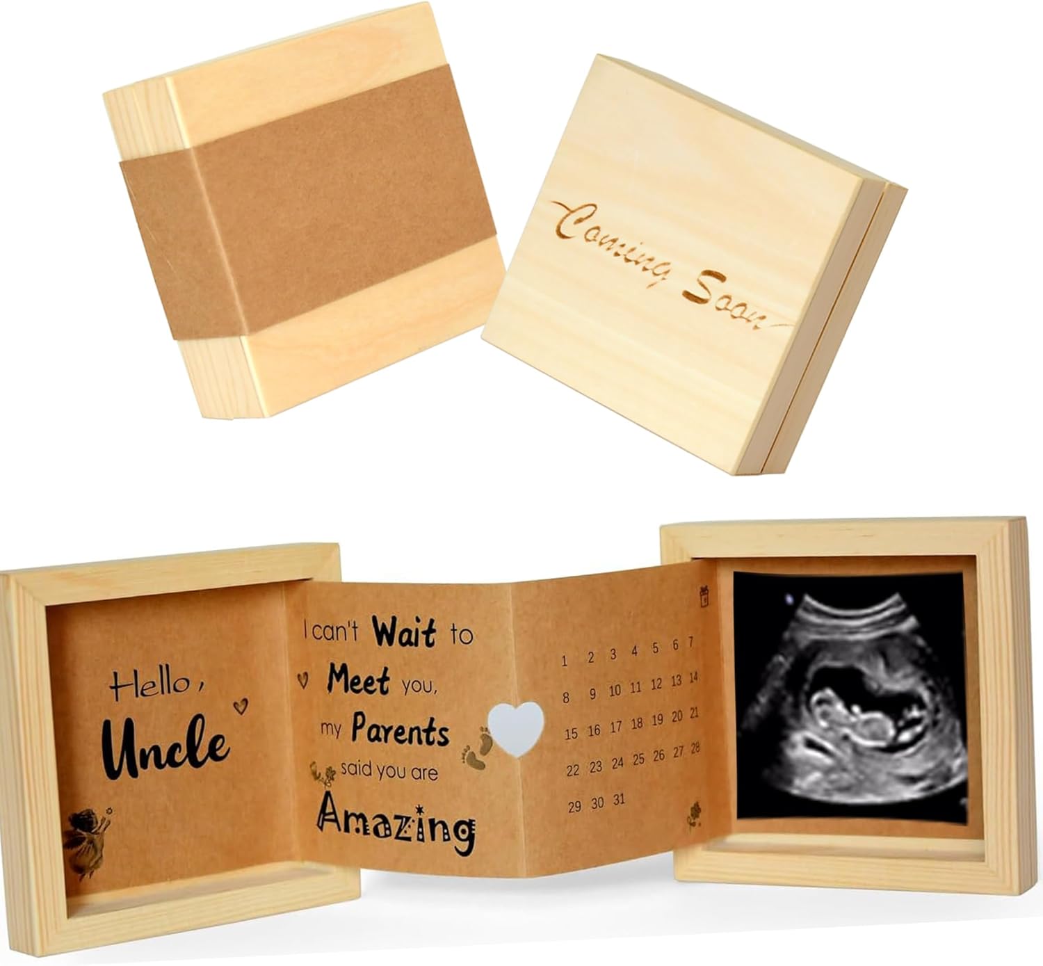 YiLiiod Baby Announcement Wooden Keepsake Box