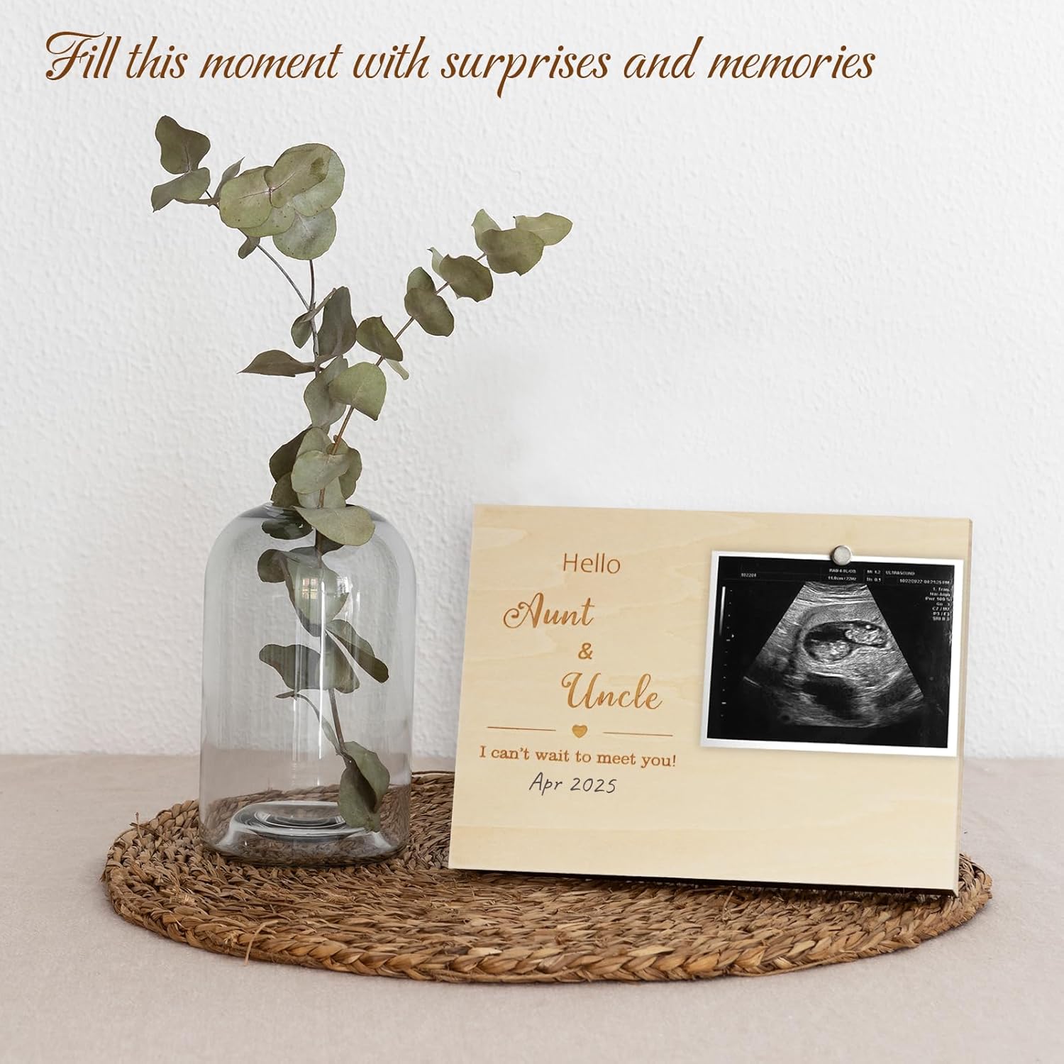 HAMUIERS Aunt Uncle Baby Announcement Frame