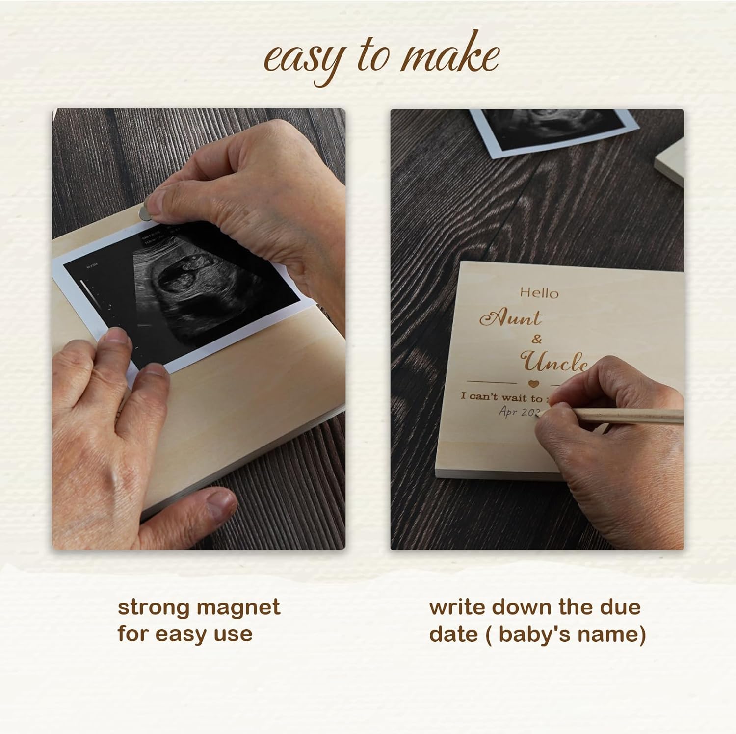 HAMUIERS Aunt Uncle Baby Announcement Frame