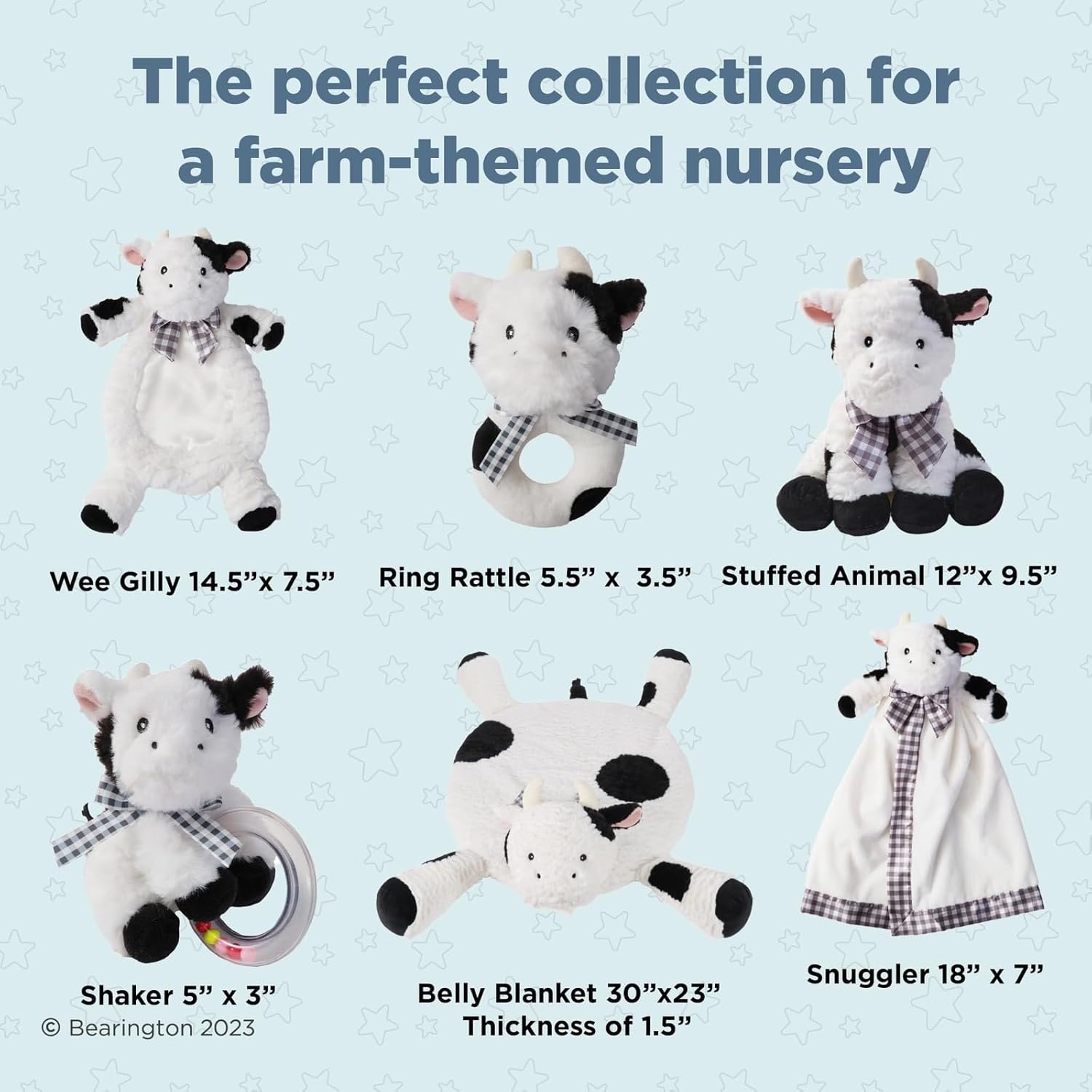 Bearington Lil Gilly 18 Inch Cow Lovey for Babies