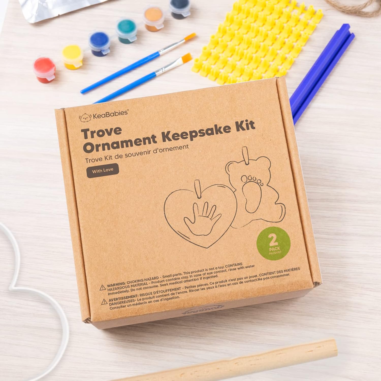 KeaBabies Baby Hand Footprint Kit - Keepsake Frame Personalized Gift 1