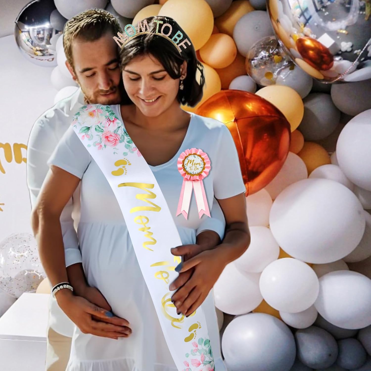 3 PCS Mom Dad to Be Pin and Maternity Sash Set