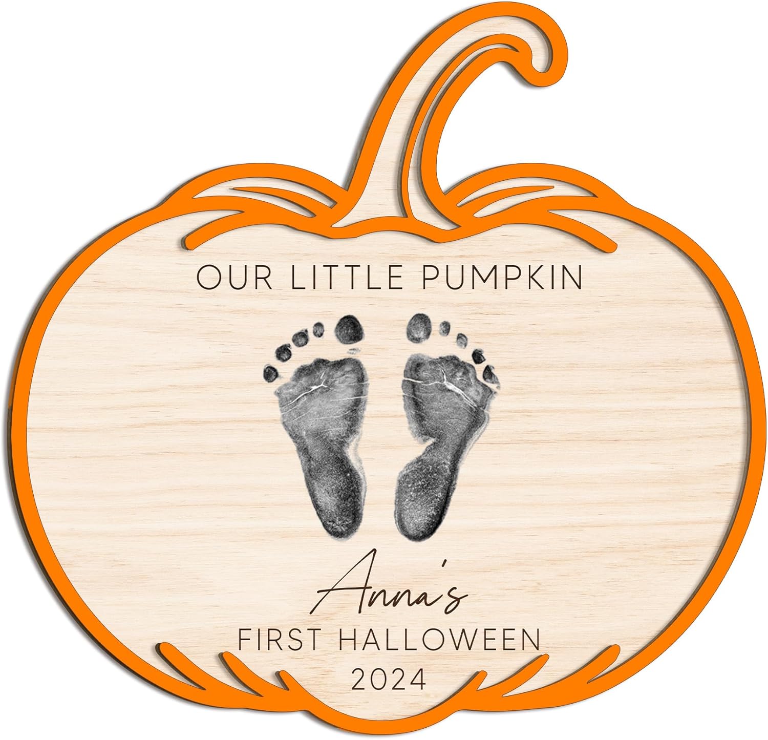 Personalized Halloween Footprint Sign for Baby