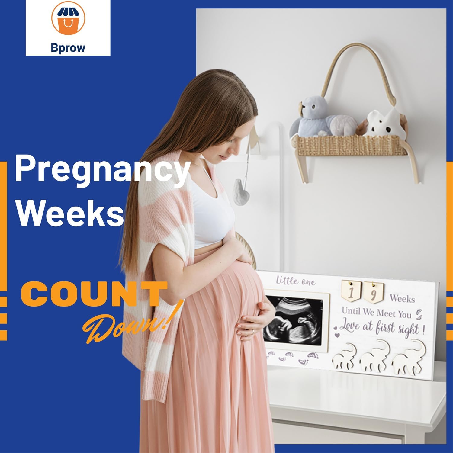 Ultrasound Frame with Pregnancy Countdown Calendar - Gender Reveal Keepsake