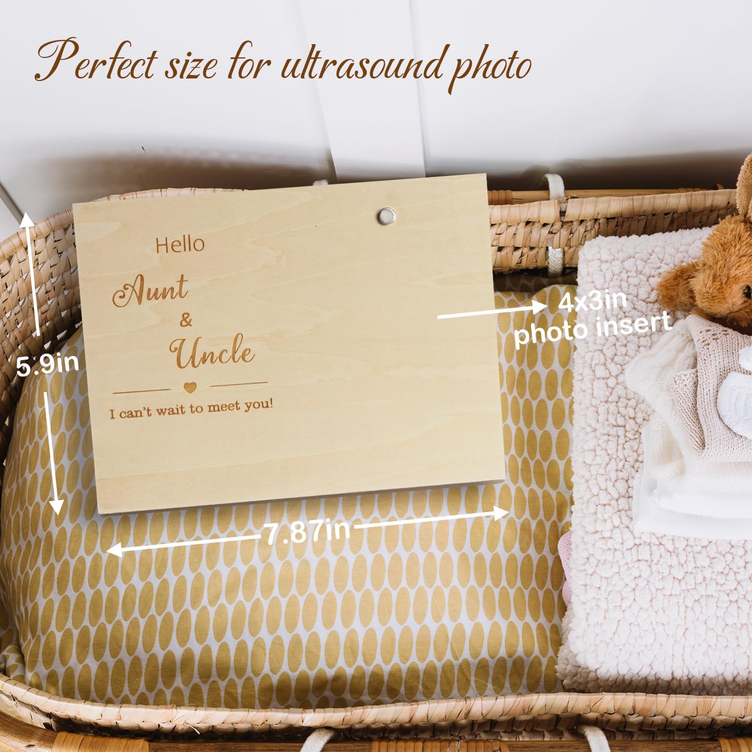HAMUIERS Aunt Uncle Baby Announcement Frame