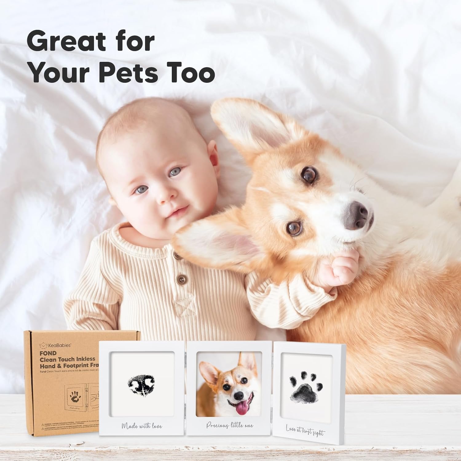 KeaBabies Baby Hand Footprint Kit - Keepsake Frame for Newborns
