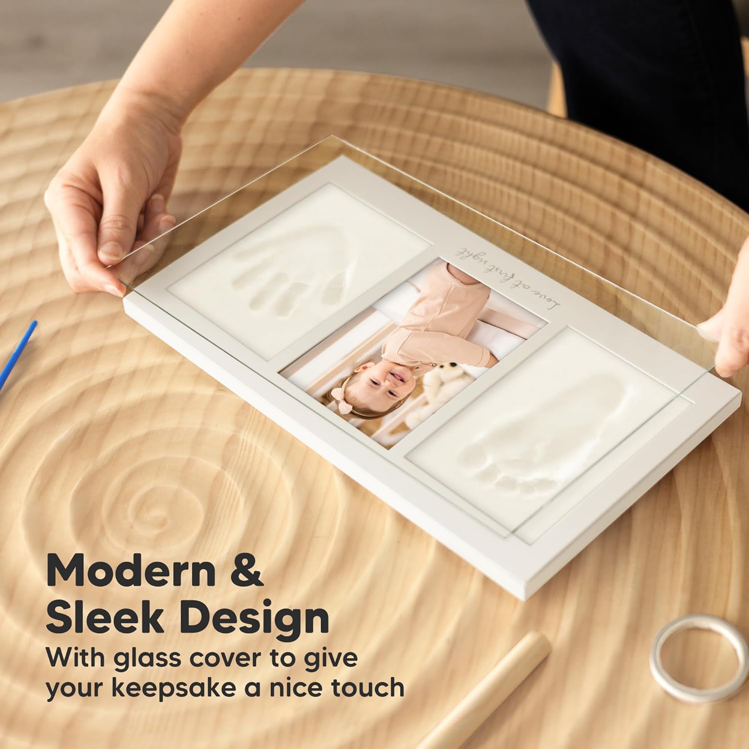 KeaBabies Baby Handprint Footprint Kit Frame - Duo Keepsake