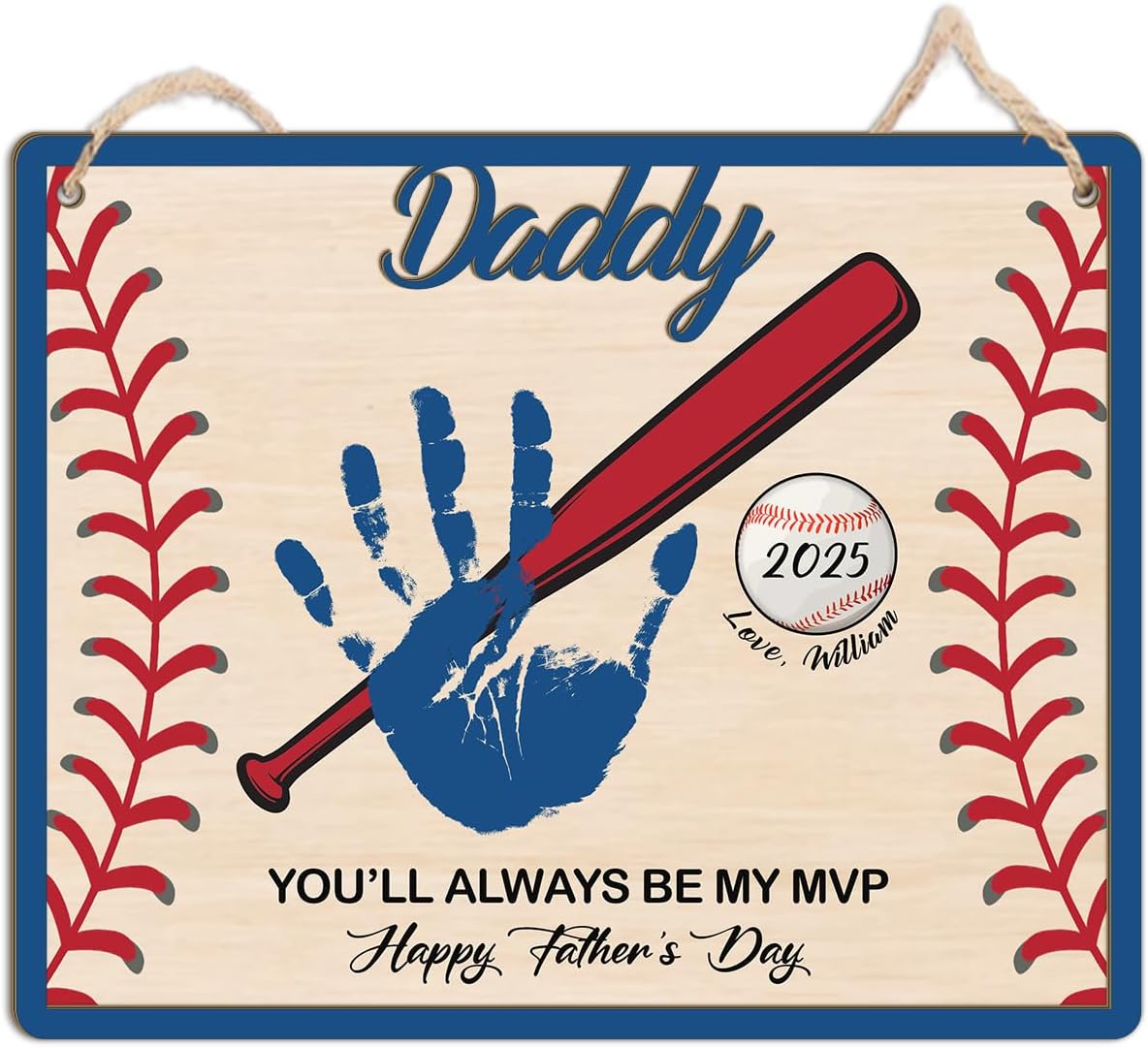 DIY Baseball Dad Handprint Sign Craft