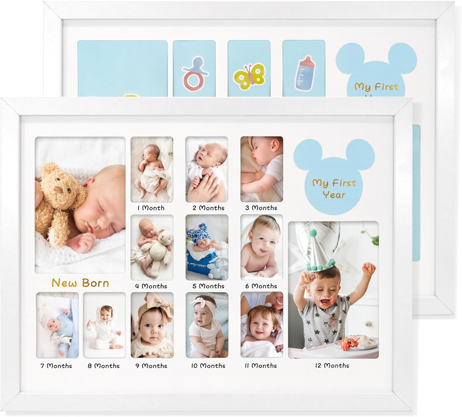 FramePro My First Year Photo Frame 12x16 Baby Milestone Board Keepsake for Newborn to 1 Year Old