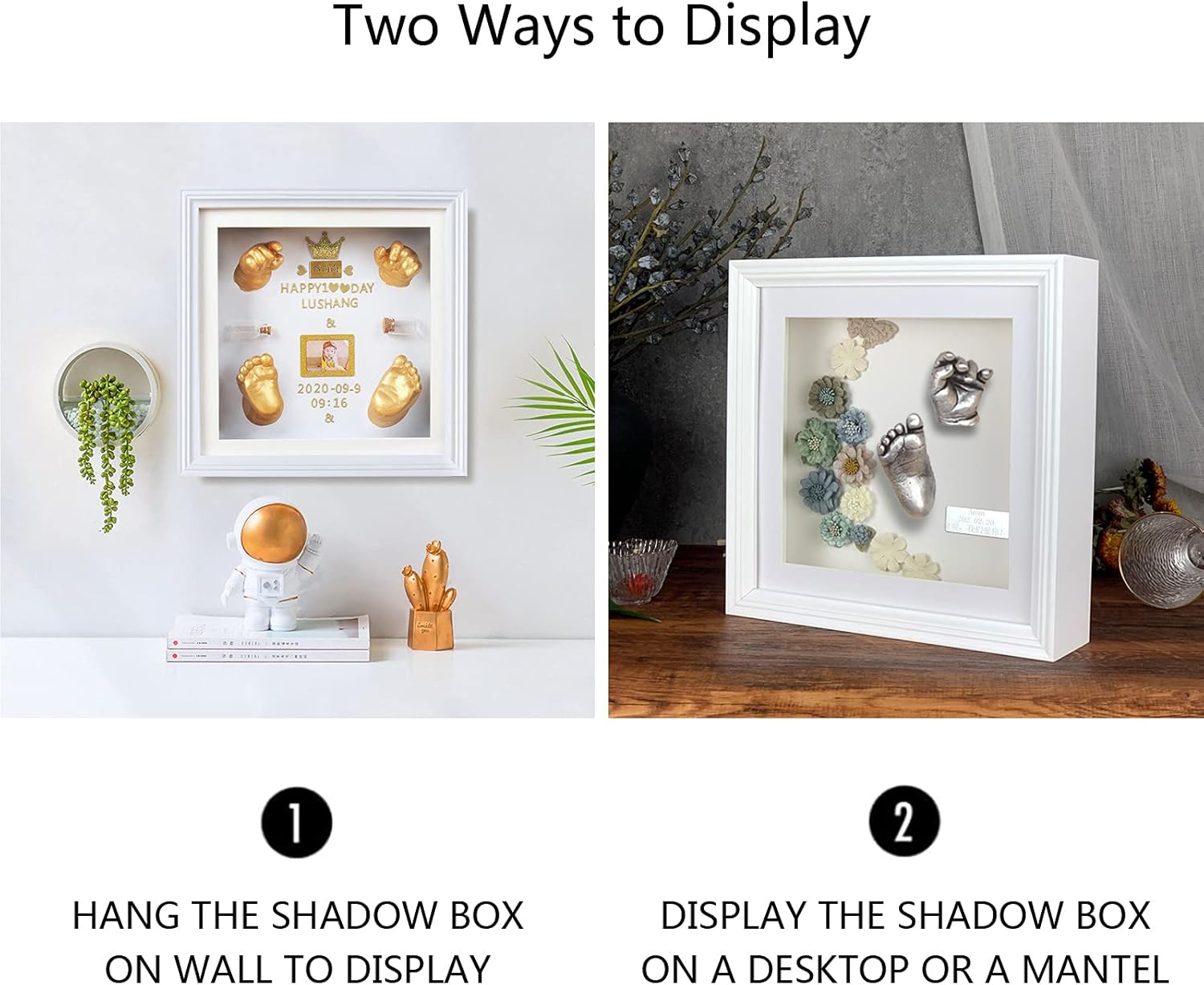 WANLIAN 10x10 Shadow Box Frame with European Border White 2-inch Depth