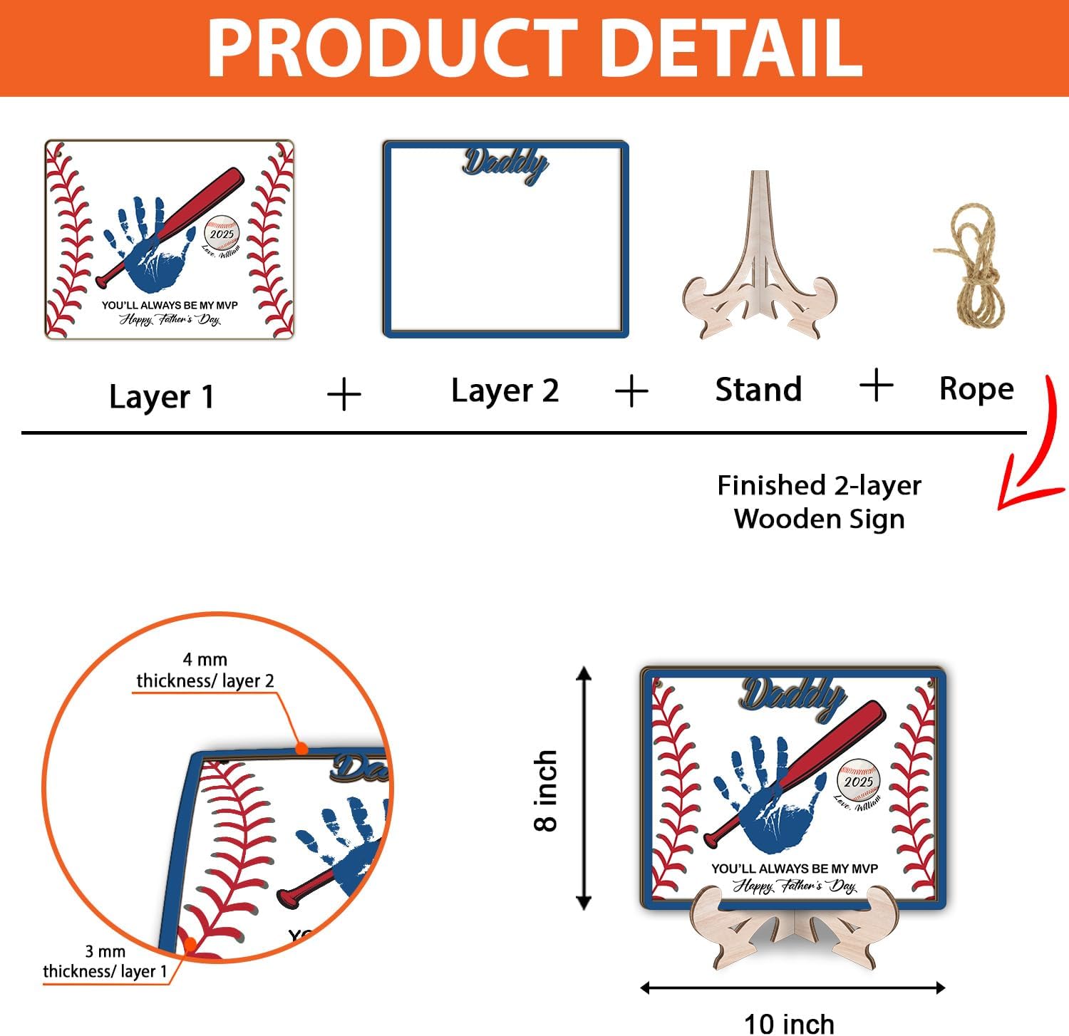DIY Baseball Dad Handprint Sign Craft