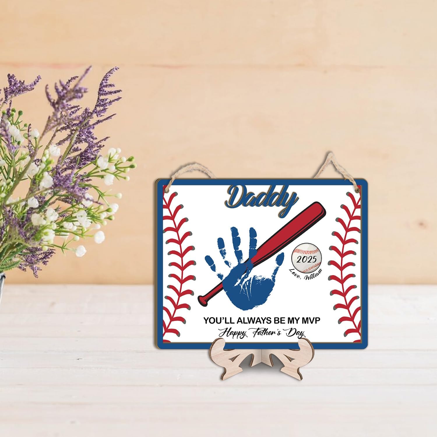 DIY Baseball Dad Handprint Sign Craft
