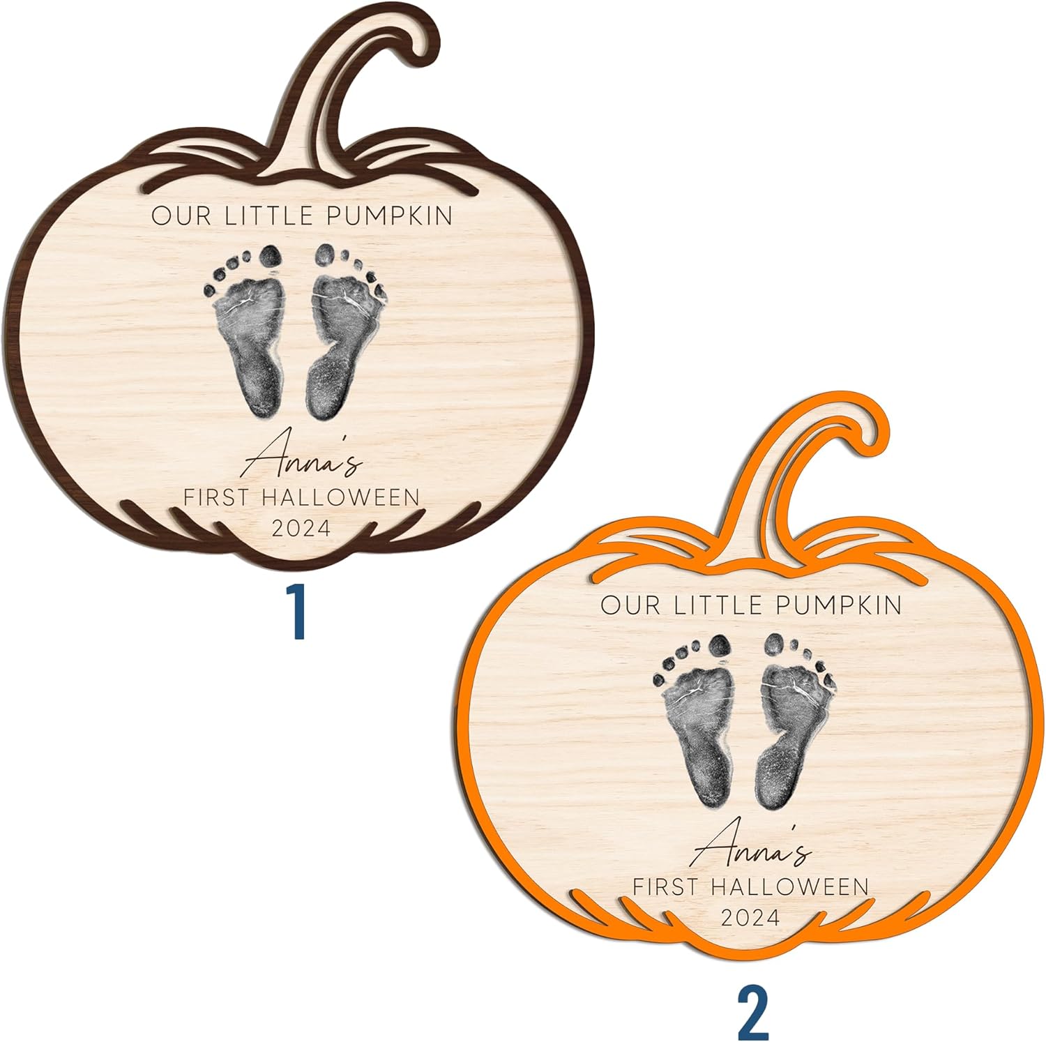 Personalized Halloween Footprint Sign for Baby