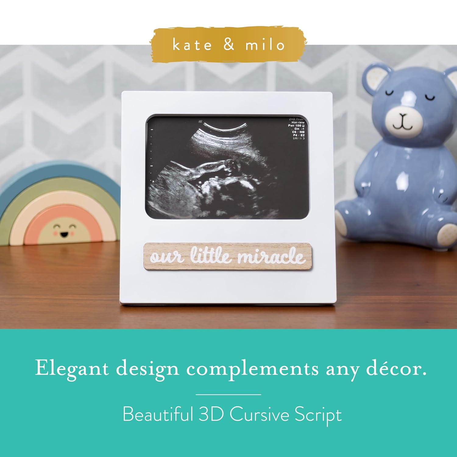 Kate Milo Baby Sonogram 3D Photo Frame White