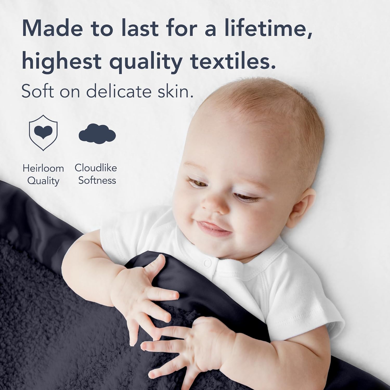 Little Giraffe Midnight Chenille Blanket for Baby