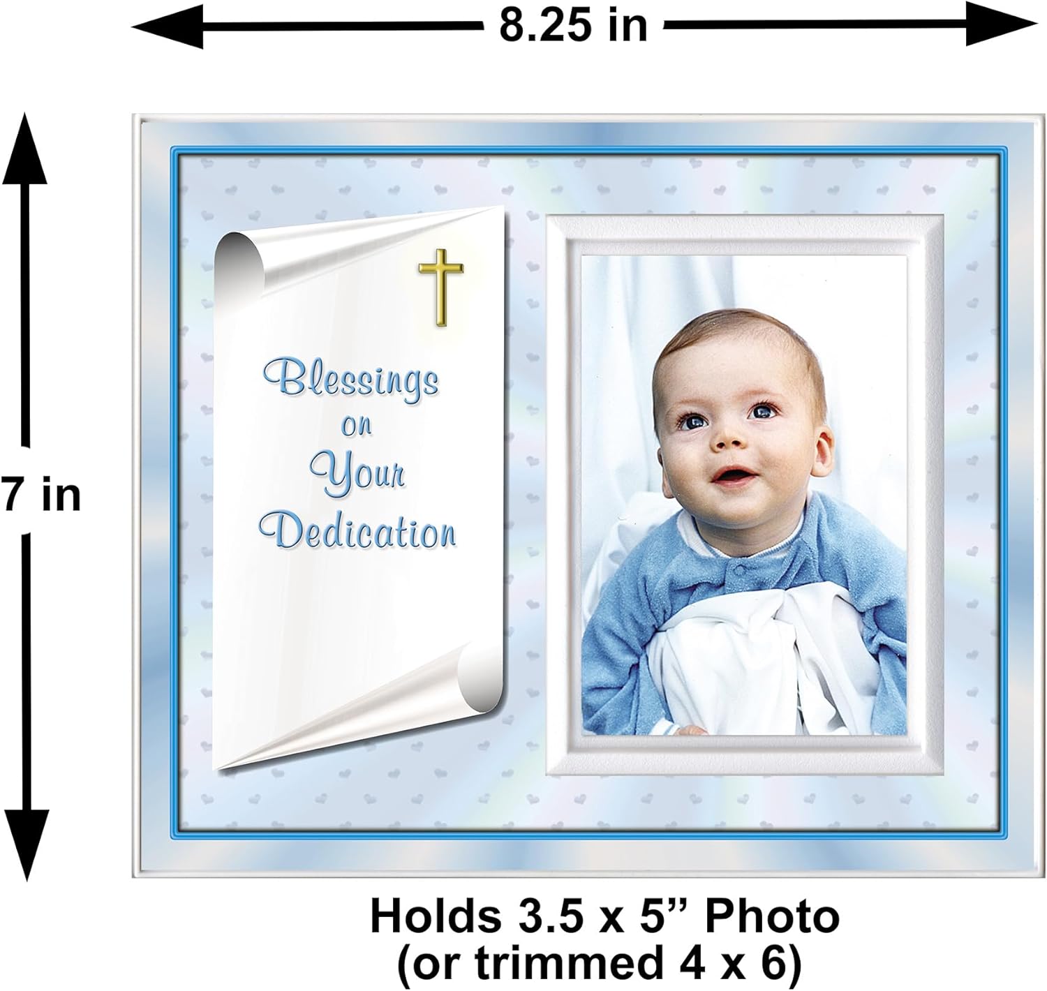 Baby Blessing Dedication Frame for Boy - GIFT-BOXED