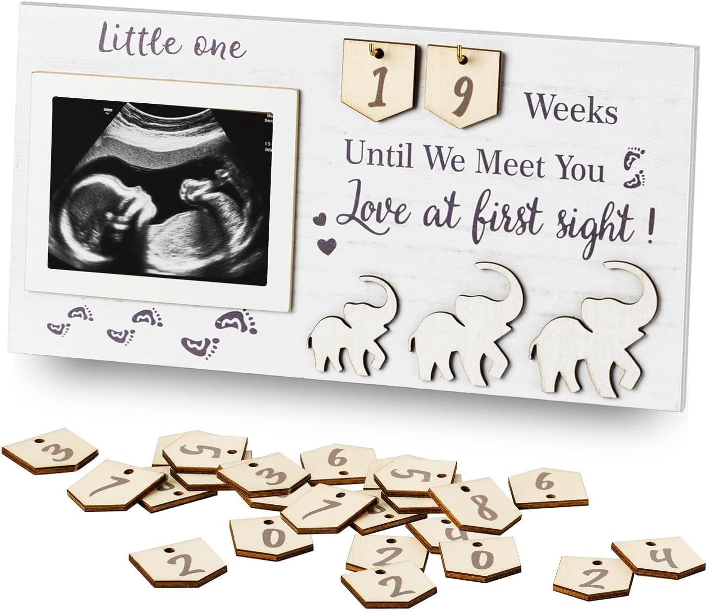 Ultrasound Frame with Pregnancy Countdown Calendar - Gender Reveal Keepsake