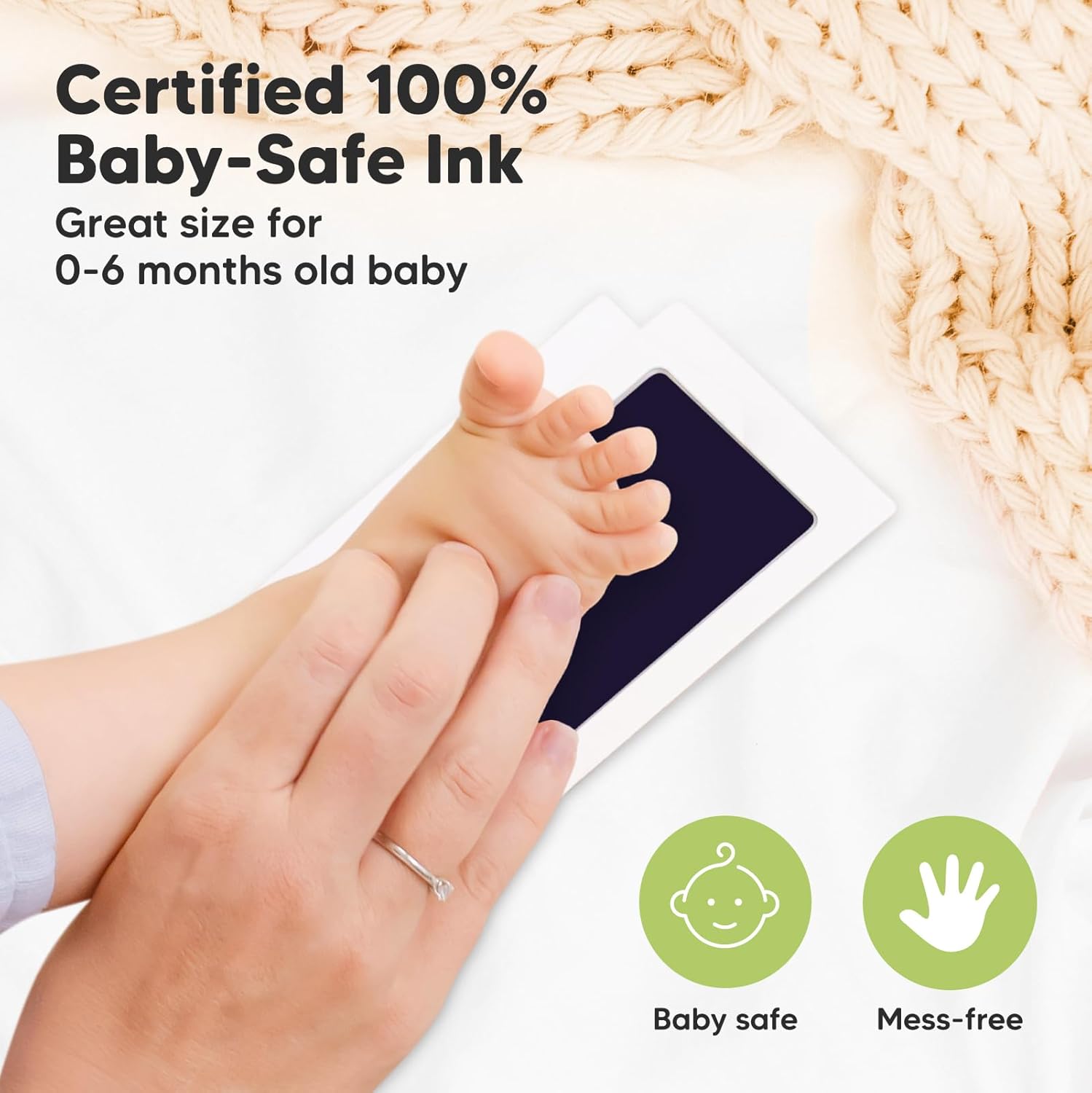 KeaBabies Inkless Hand Footprint Kit - 4-Pack Keepsake Frame for Newborns
