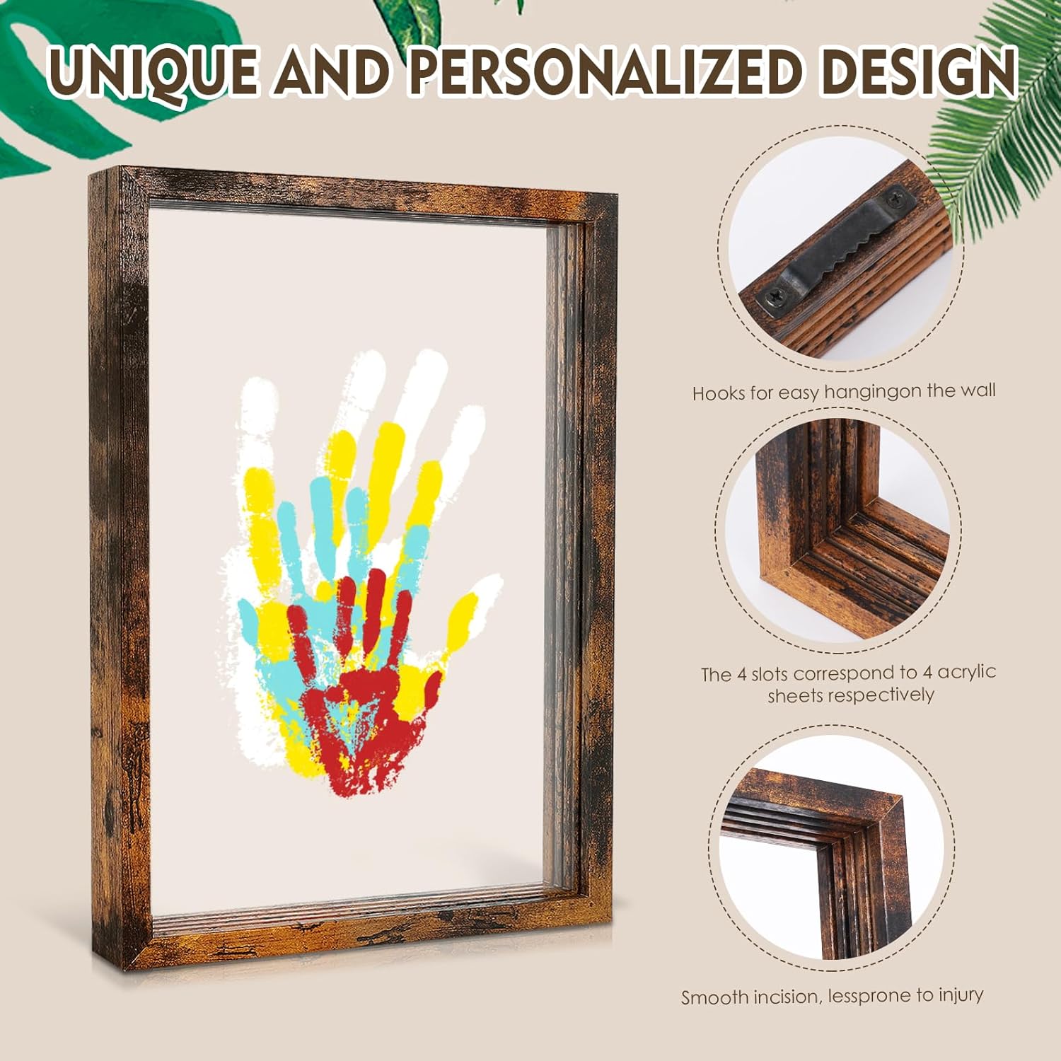 Himake Family Handprint Kit with Non-Toxic Paints
