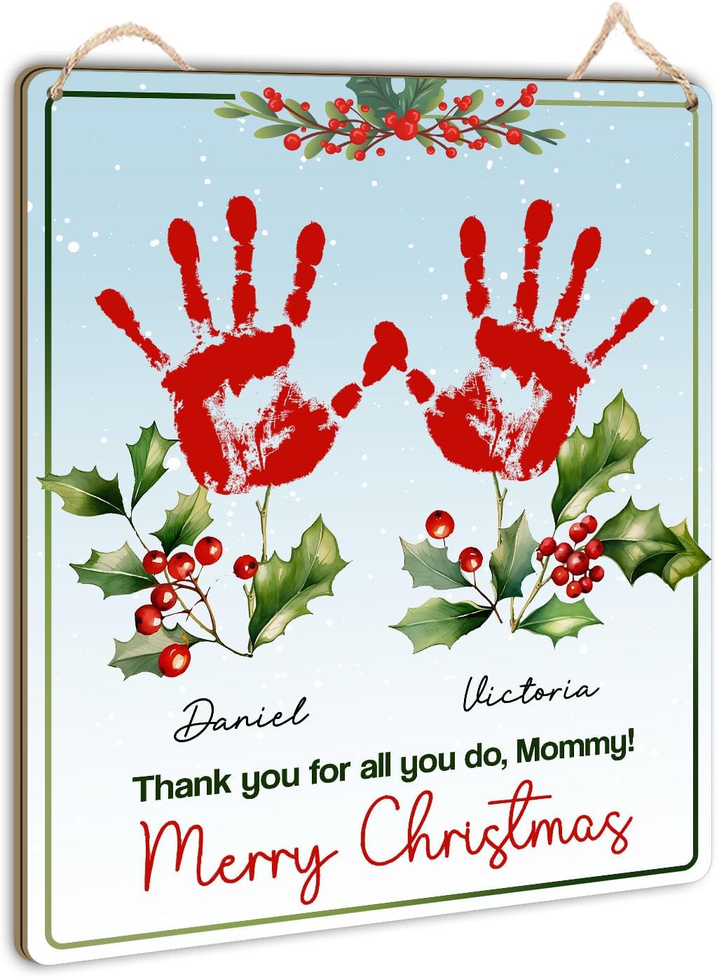 DIY Handprint Christmas Gift for Mom 8x10 Inches