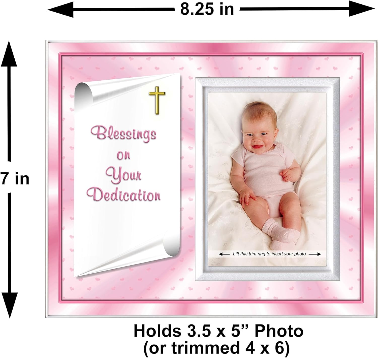 Baby Blessing Dedication Frame for Girl - Gift Boxed
